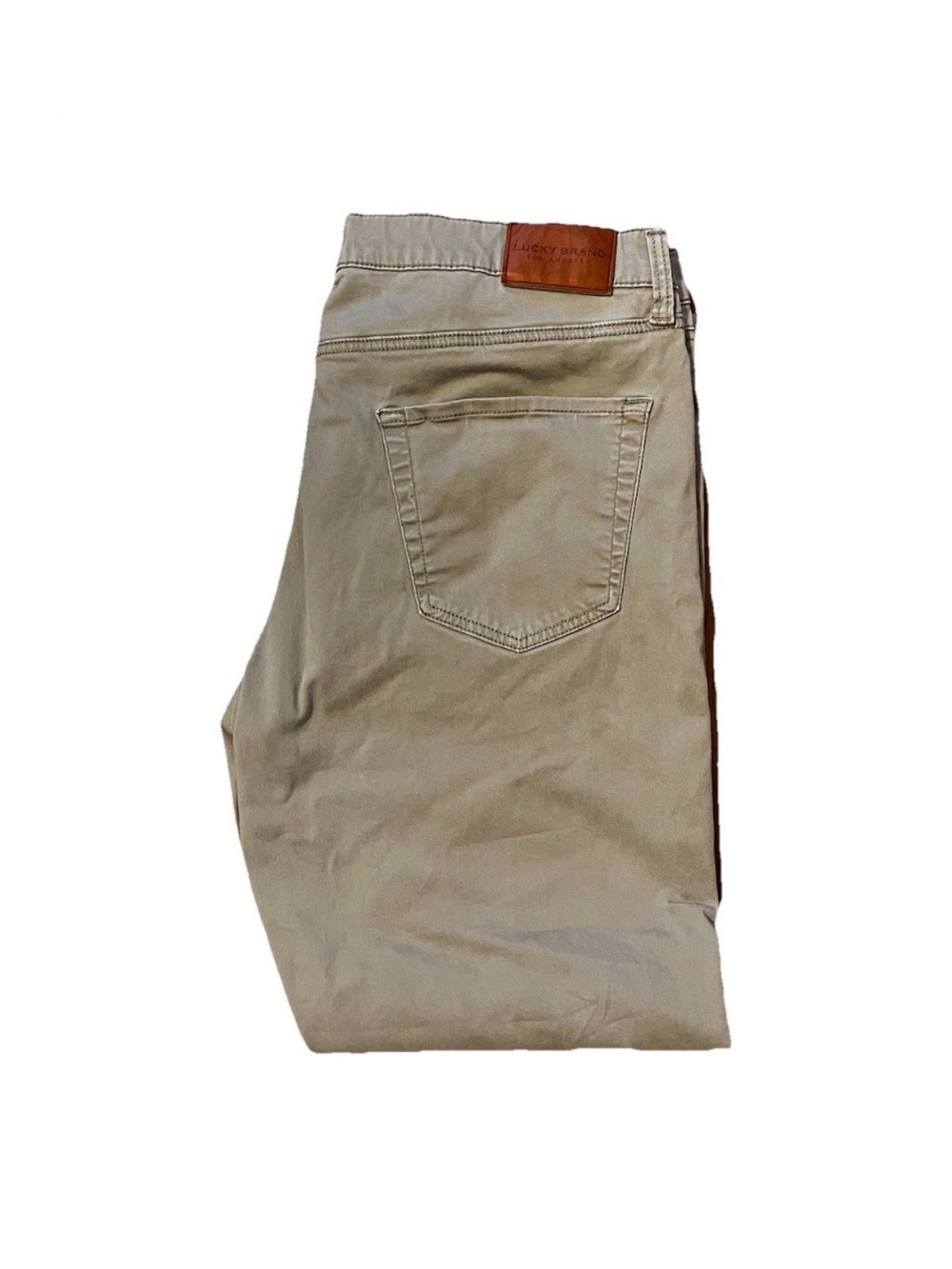 Lucky Brand 410 Athletic Slim Beige Twill Casual Pants Men's 38 Khaki
